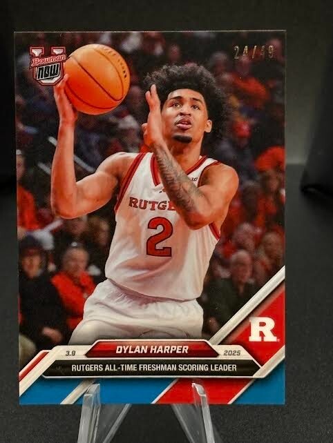 Dylan Harper Rutgers Leader 2024-25 Bowman U NOW Basketball Card 82 Blue /49