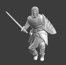 Northern Crusades Miniatures Medieval Squire advancing w sword 28 32 35 40 54mm