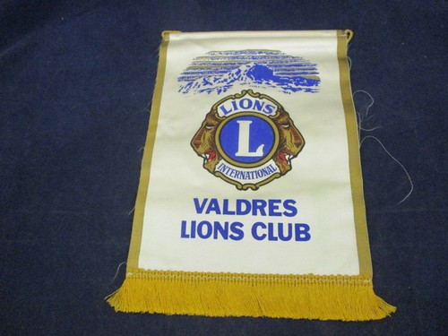 Bannière/ Fanion Vintage Lions Club International, Bordeaux, France, D'occasion