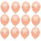 Rose Gold Age Balloons Happy Birthday Party Number Decoration Helium Or Air Fill