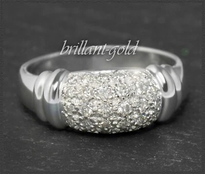 Diamant Brillant Cocktail Ring mit 0,75ct, aus 585 Gold, Damen Weißgold Bandring - Bild 1 von 4