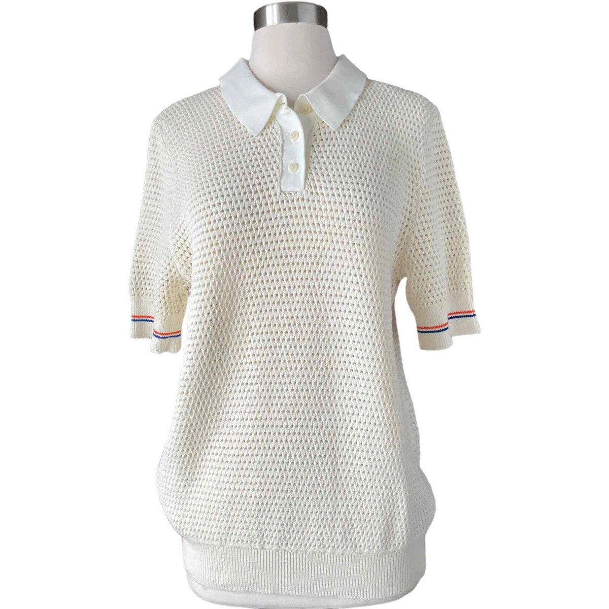 Tory burch mesh polo best sale sweater