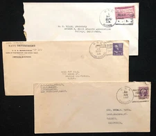 U.S.S. ALDEN, CANOPUS AND MARBLEHEAD COVERS 1937-39 (3 COVERS)  W/CHINA CANCELS