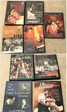 Opera DVD Lot of 9 Domingo Pavarotti~Des Rosenkavalier~Manon Lescaut~Otello~Aida
