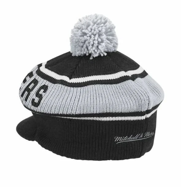 Mitchell & Ness Las Vegas Raiders Caddy Tejido Gorro Gorra Con Pom Team Colores Foto 2 de 2