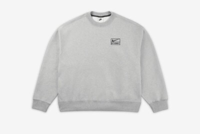 Nike x Stussy International Crewneck Sweatshirt Heather Grey Nike x Stussy International Crewneck Sweatshirt Heather Grey