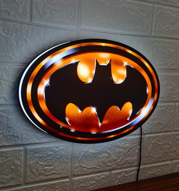 Batman 1989 Logo classic 3D Printed [Fully Dimmable - Great