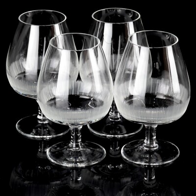 4 Cognacgläser Brandy Gläser Ichendorf Corona Gravur Strahlen ReUse ~ 50er 60er