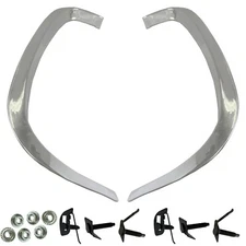 1969 Mustang Grille Molding Corner Side End Stainless Steel Pair Right & Left