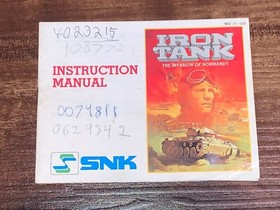 Iron Tank Invasion of Normandy Nintendo NES Instruction Manual Only