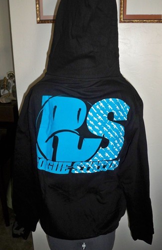 ROGUE STATUS CREMALLERA SUDADERA CON CAPUCHA LANA HOMBRE NEGRA NUEVA $59 - Imagen 2 de 2