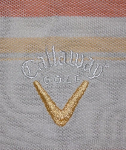 Callaway Golf Sport mehrfarbig gestreift Baumwolle Pique Golf Herrenshirt Größe L - Bild 5 von 6