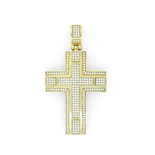 Colgante Cruz Hombre Acero Inoxidable 316 Pavé (Solo Colgante) Foto 4 de 4