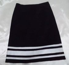 DUTY PAID RALPH RL LAUREN Leather Stripe Knee-length Skirt Women Size 9