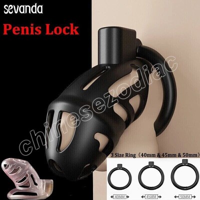 New Male Chastity Device Cage 3D Lightweight Curved Ring Binding Belt Lock