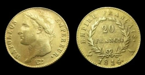 Pièces de monnaie françaises de 20 francs or plaqué à 40 francs sur Napoléon