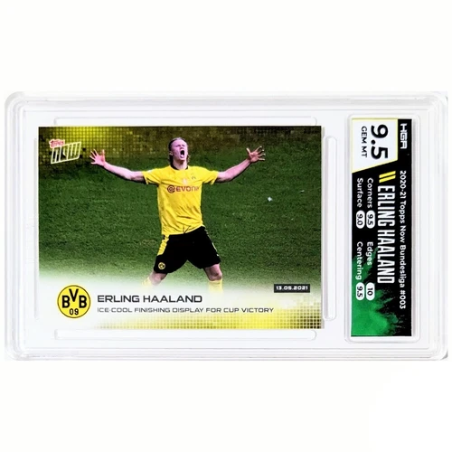 HGA 9.5 2020 Topps Now UEFA Champions League Erling Haaland DFB Cup Final #003 
