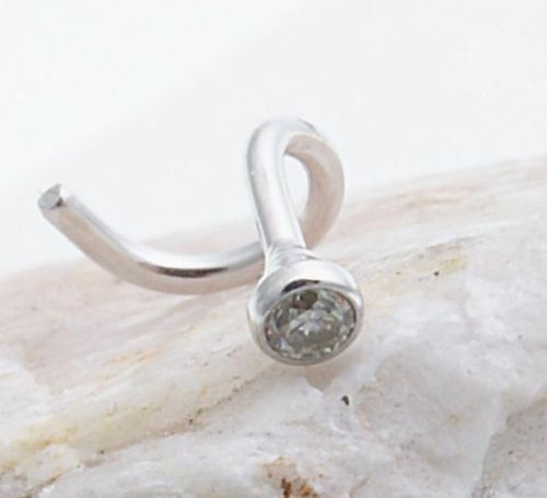 New Piercing Nose Real White Gold 750 Brilliant Nose Stud Diamond 0,08 Carat 18k - Picture 1 of 3