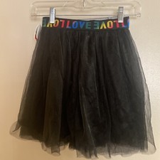 Claire  s Girls Tutu Waist 24  -28  S / M Small Medium Black Tulle Love Waistband