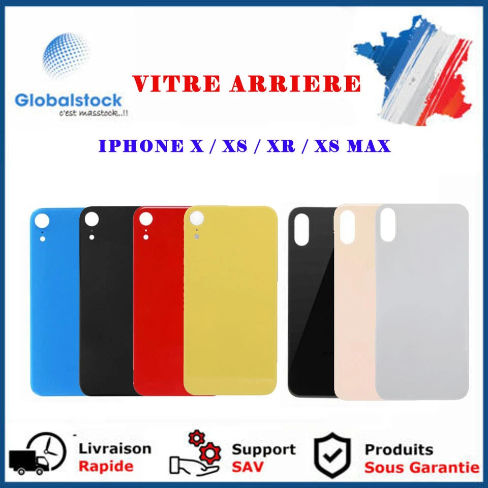 GLOBALSTOCK VITRE ARRIERE IPHONE X / XS / XR / XS MAX AVEC ADHESIF