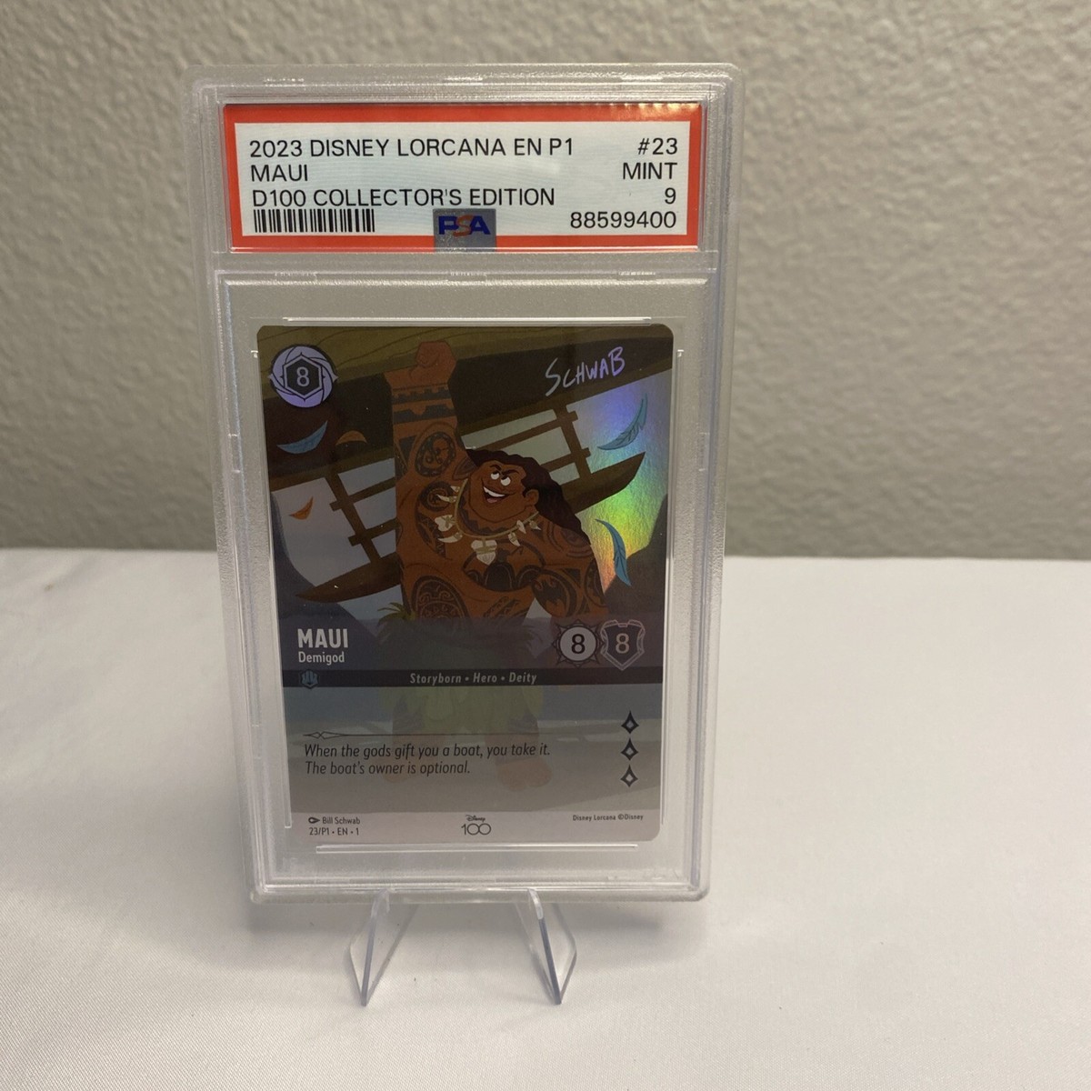 2023 Disney Lorcana EN P1 D100 Collector's Edition #23 Maui PSA 9