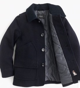 New Crewcuts 168 Boys Wool Barn Jacket Size12 In Black H1292 Fa