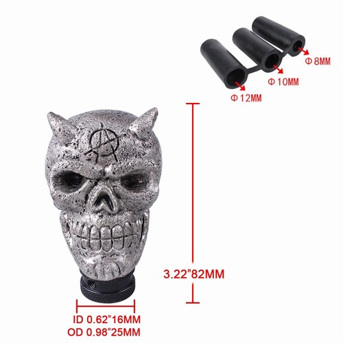 Universal Skull Head for Manual Car Gear Stick Shifter Knob Shift Lever Handle - Picture 11 of 22