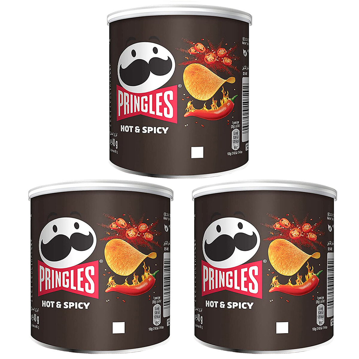 Pringles Hot Y Spicy Stapelchips Picante Y Picante 40g 3er Pack