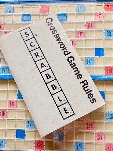 1977 Scrabble Travel Edition Hard Blue Case Orig. Sleeved Box Nostalgic Fun