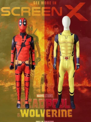 Halloween Costume Cosplay Fancy Dress Adults Kids Deadpool 3 Wolverine Jumpsuit