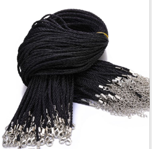 new 10/100pcs 3mm Braid Rope Hemp Cord line Lobster clasp Necklace rope - Picture 22 of 25
