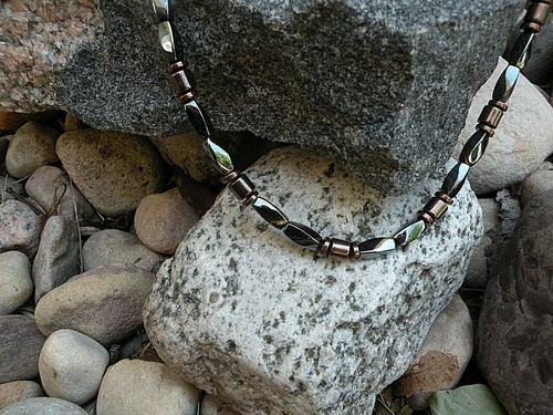 Handmade Copper Magnetic Hematite Bracelet – Strong Clasp, 100# Test Line, USA Made
