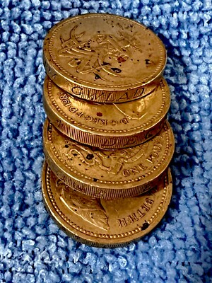 1983 QUEEN ELIZABETH II ONE POUND COIN RARE proof (up side down Writing On Edge)