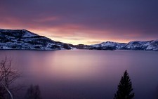 Landscape snow lake nature winter outdoors cold Custom Gaming Mat Desk