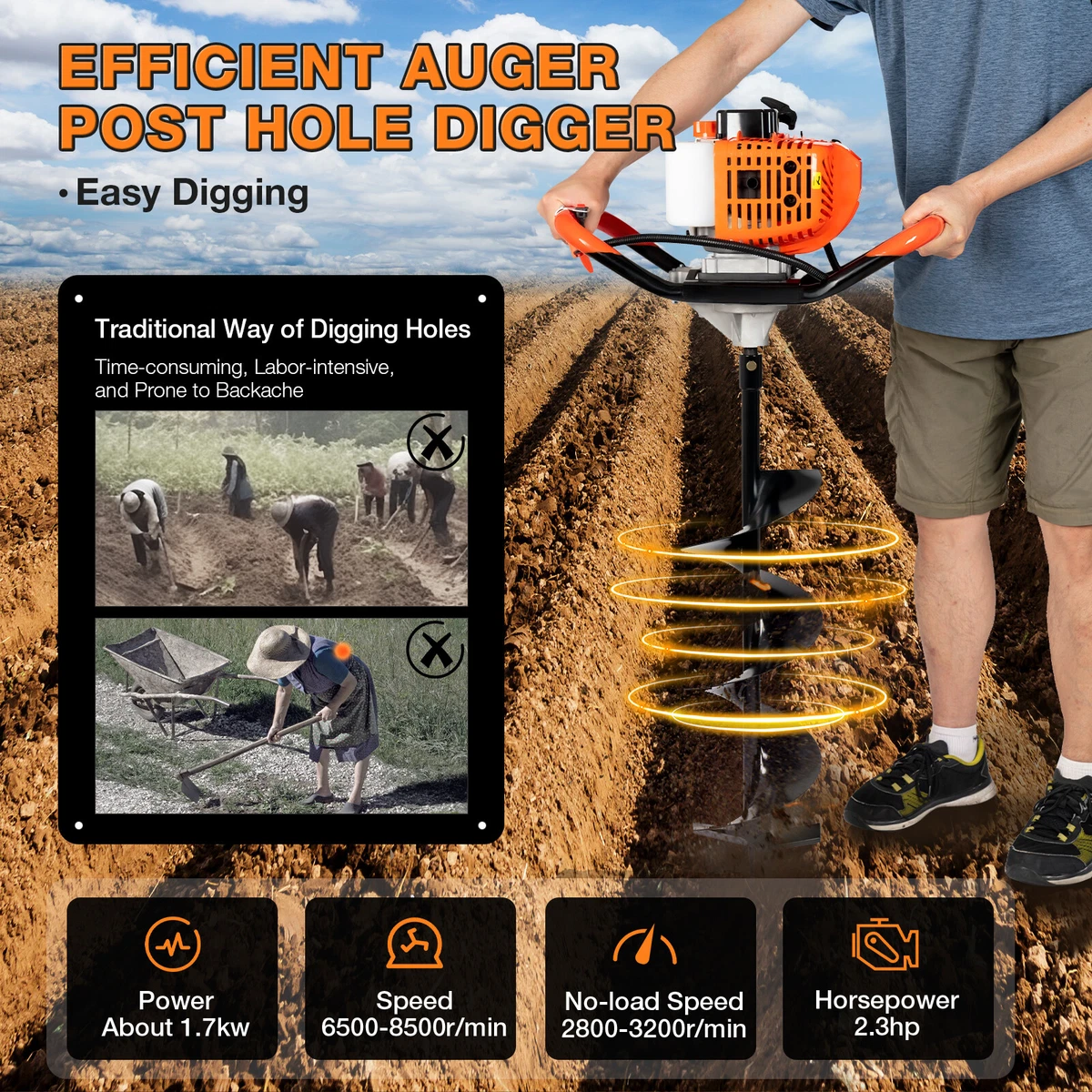 52cc post hole sale digger