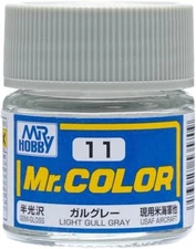 Mr. Hobby C11 Mr. Color Semi Gloss Light Gull Gray Lacquer Paint 10ml - US