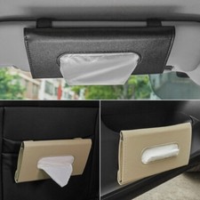 PU Leather Car Sun Visor Hanging Tissue Box Holder Case Auto Interior Decor Chic