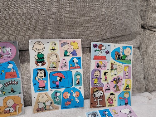 Vintage Peanuts Snoopy Nummeriert 1-100? 8 Stickerbogen Set Lot UFS Inc. Schulz - Bild 5 von 7