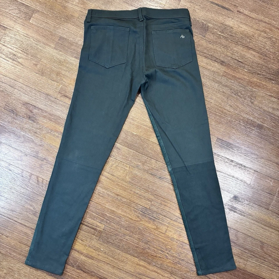 Pantalón de gamuza Rag & Bone cordero real para mujer con algodón spandex cazador bosque verde Foto 4 de 4