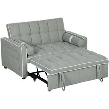 HOMCOM Convertible 2 Seater Sofa Bed, Click Clack Pull Out Sofa Bed Refurbished