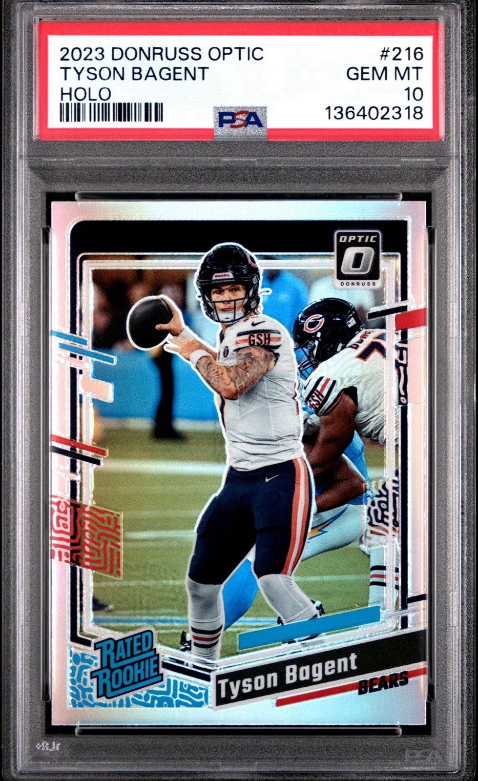 2023 Donruss Optic Tyson Bagent Rated Rookie HOLO PSA 10 #216