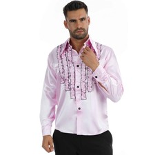 Schlager Hemd Rosa Retro 70er 80er Jahre Disc...