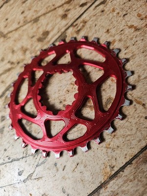 Absolute Black Oval Kettenblatt 30t Boost Sram 3mm Offset Red