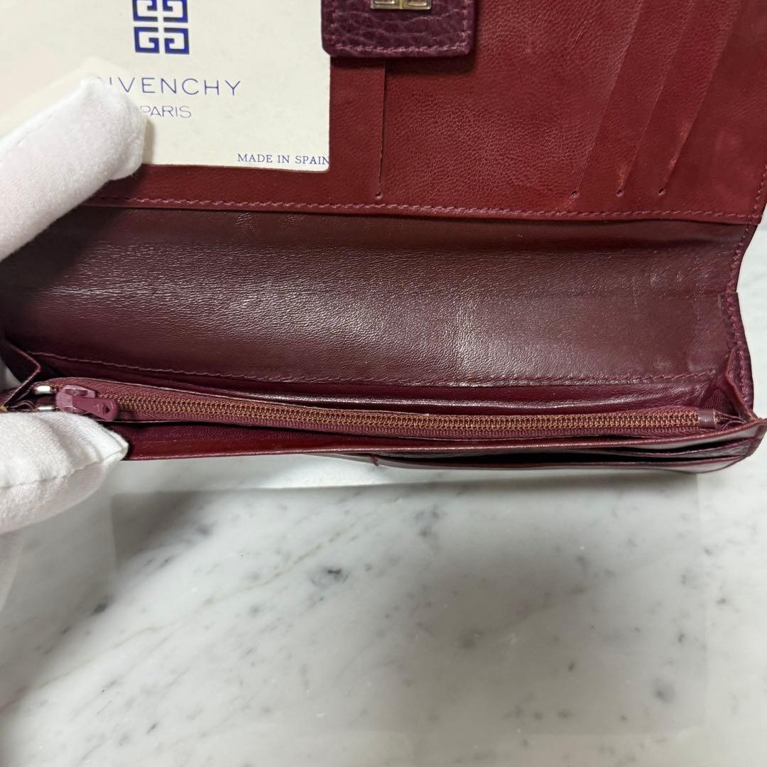 Coin Purse Good Condition GIVENCHY Long Wallet Genuine Leather Purple Clasp Logo thumbnail 12