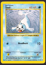Seel 41/102 Shadowless Base Set Pokemon Card 1999 HP