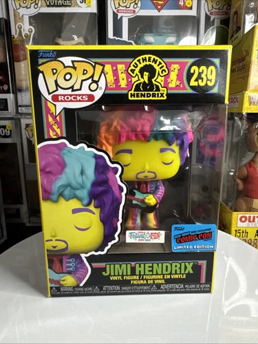 Funko Pop! Rocks Jimi Hendrix 2021 Festival of Fun NYCC #239 Blacklight Exc READ