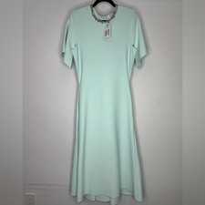 McQueen Embellished Short-Sleeve Midi Dress Green XL