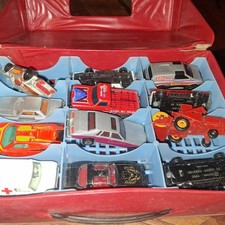 1970s-84 DIECAST HOTWHEELS MATCHBOX ZEE CORGI X 13 W/TARA TOY CASE USED LOT