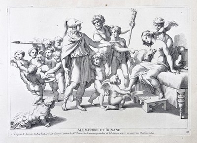 Raphael - Alexander the Great Roxane Kupferstich engraving gravure 1728