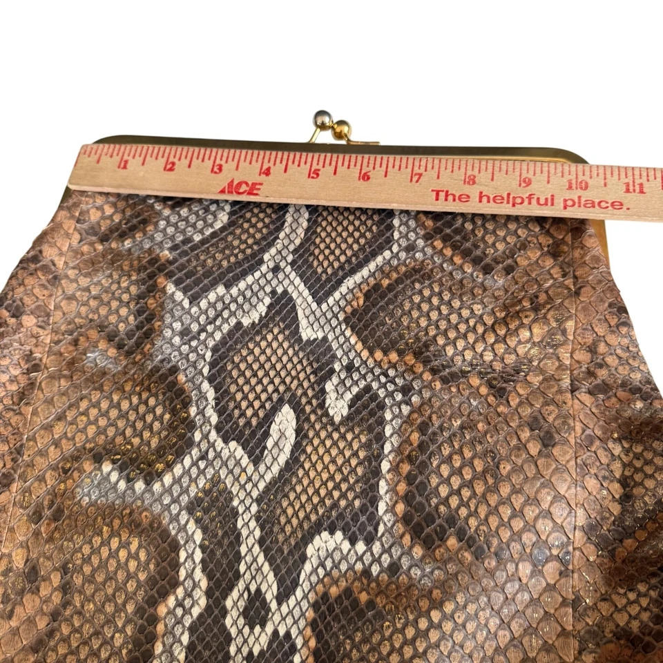 Vintage Jane August Snakeskin Python Kiss-Lock Frame Clutch Women - Image 3 of 4